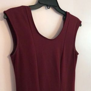 Maroon-red short tank top dress